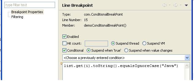 featured Conditional Breakpoint eclipse java